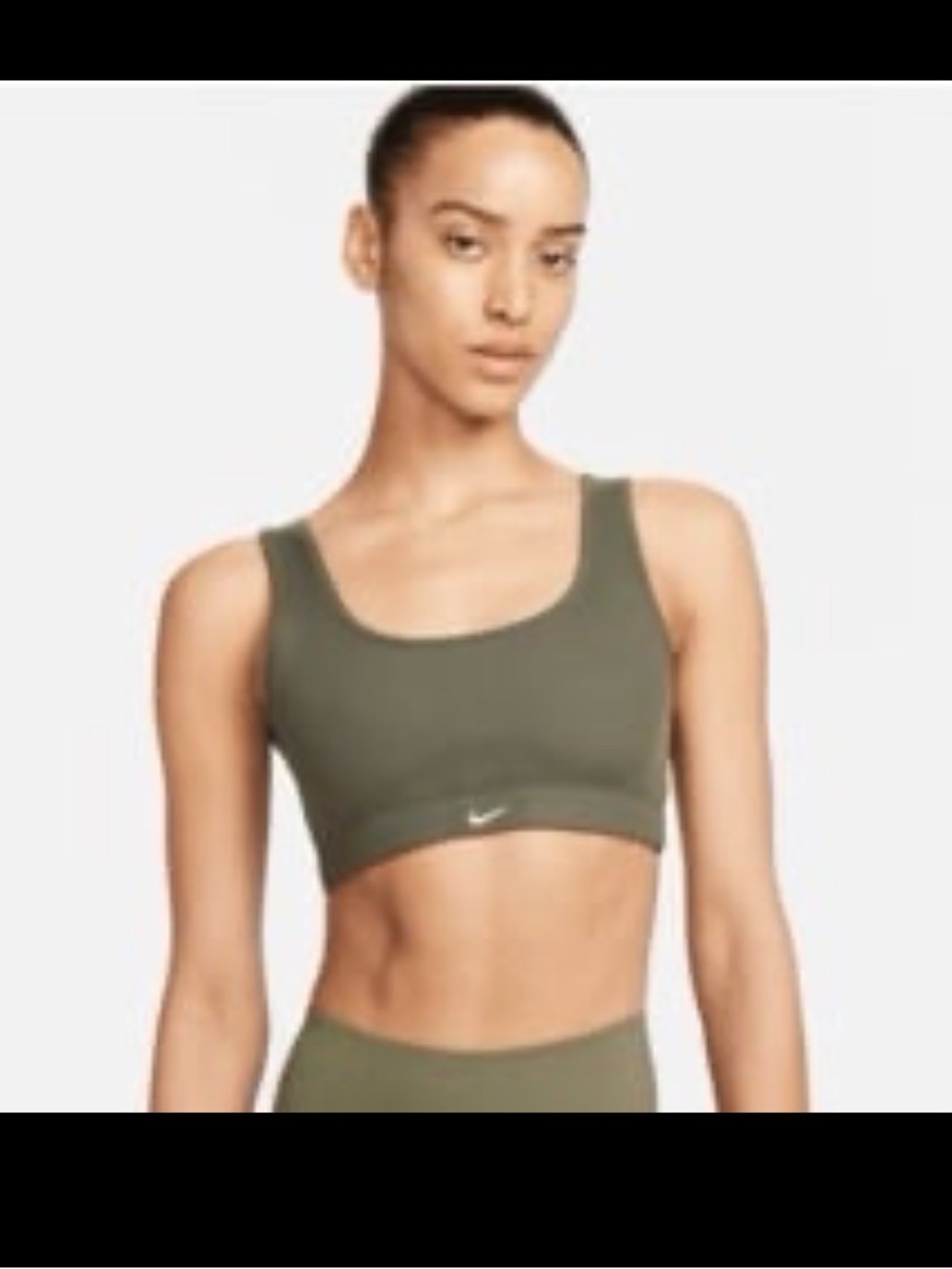 Nike Olive Green Scoop Sports Bra